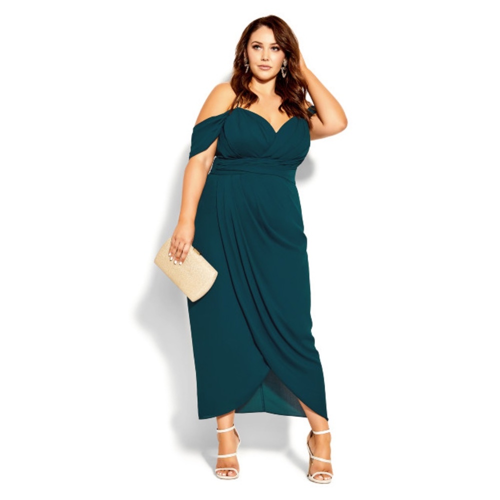City Chic Entwine Maxi Dress - Emerald
